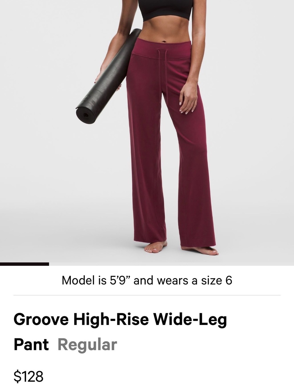 lululemon athletica Wide-Leg Lounge Pant in Burgundy